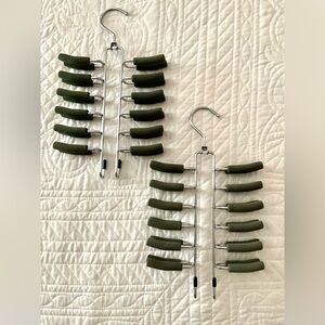 Tie Closet Hangers Chrome Plated. Non-Slip Tie Organizer with Belt Hooks 2 piece